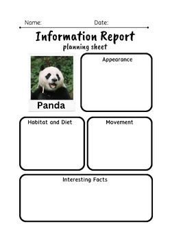 Preview of Animal Information report planning sheet