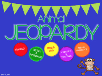 Animal Jeopardy Review by KP Plans | Teachers Pay Teachers