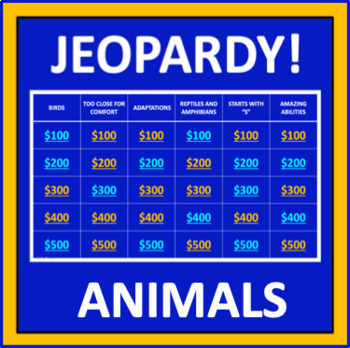 Preview of Animal Jeopardy - an interactive science game