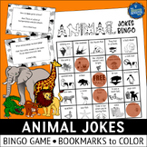 Animal Jokes Bingo Game and Bookmarks to Color