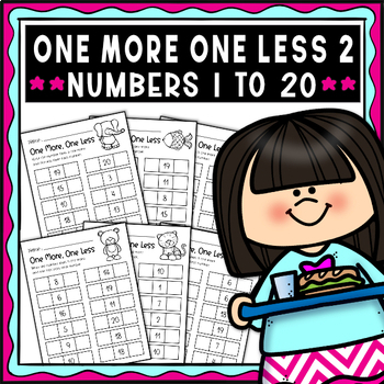 Preview of Animal -  Kindergarten One More One Less - Numbers 1 to 20 - Worksheet