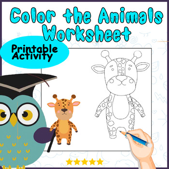 Preview of Animal Kingdom Adventure: Color the Animals Worksheet - Printable Activity