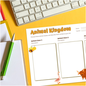 Preview of Animal Kingdom Class Research - PDF Printable