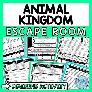 Preview of Animal Kingdom Escape Room Stations - Reading Comprehension Activity
