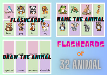 Preview of Animal Kingdom Flashcards + free coloring pages: Explore, Learn, and Color