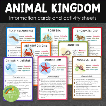 Animal Kingdom Information Cards and Activity Sheets by Pinay Homeschooler  Shop