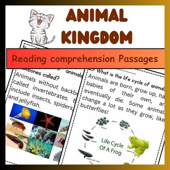 Preview of Animal Kingdom| Reading Comprehension, Fun Facts and Activity Sheets