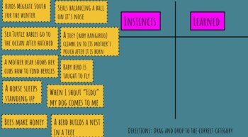 Preview of Animal Learned vs. Observed Behaviors 3rd Grade