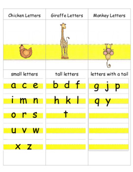 Preview of Animal Letters for Letter Placement