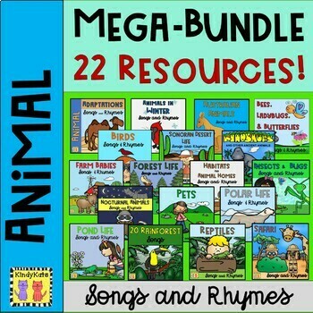 Preview of Animal Life Songs and Rhymes PreK – Second Grade MEGA-BUNDLE (22 products)