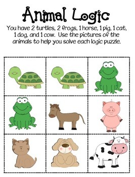 Animal Logic Puzzles by Meredith Berry | TPT