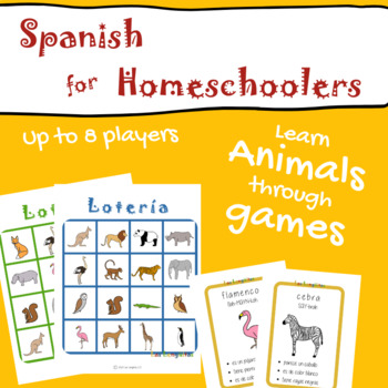 Preview of Spanish Animal Lotería Game Pack for Small Groups