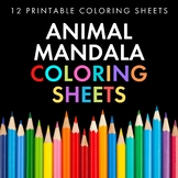 Animal Mandala Coloring Pages, Mindfulness, Zentangle, SEL