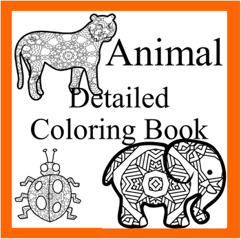 cute animal mandalas coloring book stress- relief: Coloring Book For Adults  Stress Relieving Designs, mandala coloring book for adults with Lions, Ele  (Paperback)