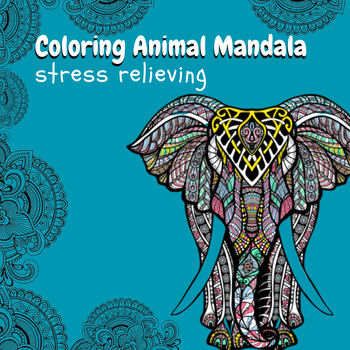 Preview of Animal Mandala Coloring pages for Adults and kids  Printable -25 pages