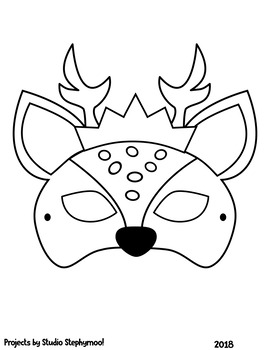 Animal Masks Easy Color and Cut! by Studio Stephymoo | TPT