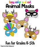 Animal Masks Easy Color and Cut!