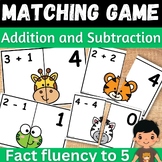 Animal Math Addition and subtraction within 5 Matching gam