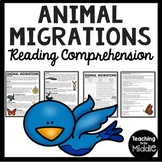 Animal Migrations Informational Text Reading Comprehension