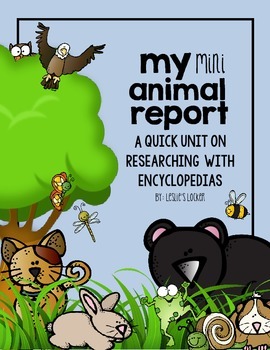 Preview of Animal Mini Report (a quick research skills unit)