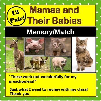 Preview of Animal Mothers and Their Babies: Memory Match