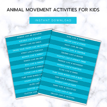 Preview of Animal Movement Activity for Kids