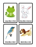 Animal Movement Cards, Brain Breaks, Printable Flashcards