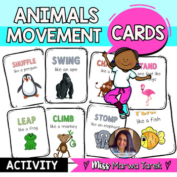 Preview of Animal Movement {Cards} for Brain Break Transition {Activity}