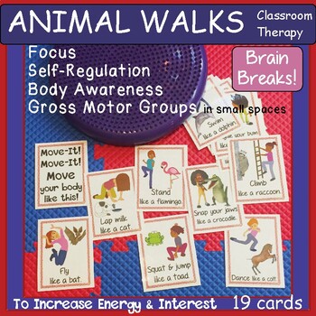 Preview of Animal Walks ~ Yoga Cards: Self-Regulation, Brain Breaks-Classroom or Circle #1