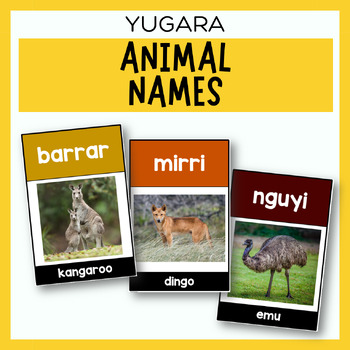 Preview of Animal Name Flashcards | Yugara | Jagera