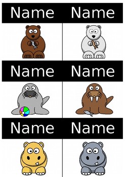 Preview of Animal Name Tags