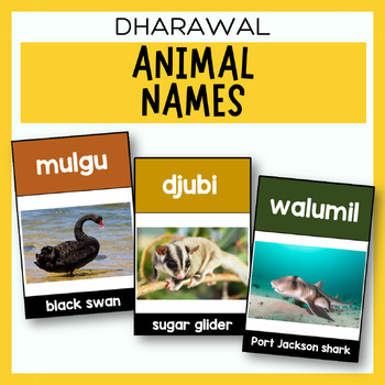 Preview of Animal Name Flashcards | Dharawal Language