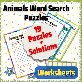 Preview of Animal Names Word Search Puzzles