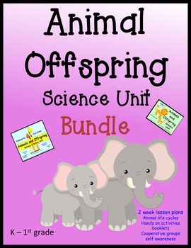 Preview of Animal Offspring BUNDLE with Lesson Plans - Kindergarten, 1st & 2nd Grades