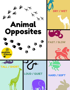 Animal Opposites Bundle: 5 Activity Kits (Ages 3-12, NGSS & CC) | TPT