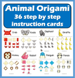 Animal Origami Folding - 36 step by step instruction cards