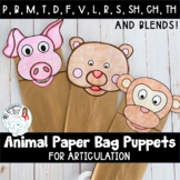 Animal Paper Bag Puppets for Articulation