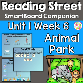Preview of Animal Park SmartBoard Companion 1st First Grade