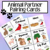 Animal Partner Pairing Cards, Matching Cards, Animal & Hab