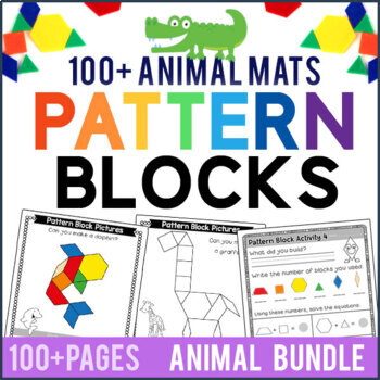 Preview of Animal Pattern Block Activity Mats & Worksheets