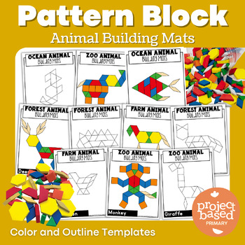 Preview of Animal Pattern Block Mats | Zoo, Ocean, Farm, Forest