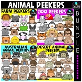 Animal Peekers Clip Art Bundle {Educlips Clipart}