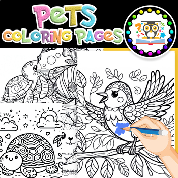 Preview of Animal Pets Coloring Pages Preschool|Animals Coloring|Animal Friends|Family Pets