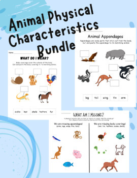 Animal Physical Characteristics Bundle by Elle Bennett | TPT