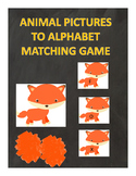 Animal Pictures To Alphabet Matching Game
