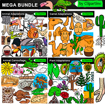 Preview of Animal & Plant Adaptations Clip Art Bundle Commercial use/ Science clipart