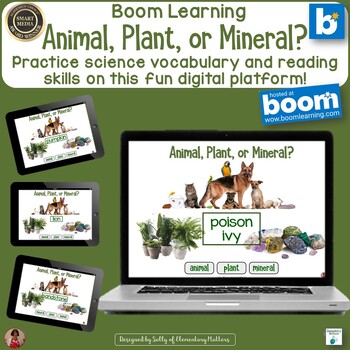 Preview of Animal Plant or Mineral Digital Task Cards Explore Science Vocabulary