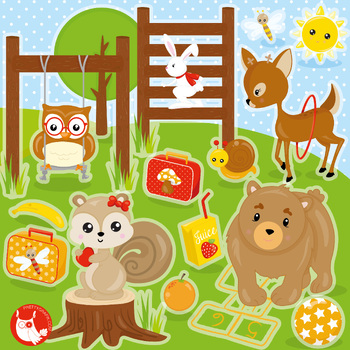playground background clipart of animals