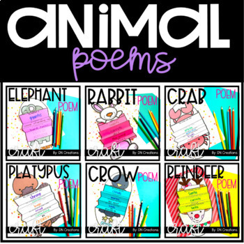 Animal Poem Craft Bundle 1 l Animal Crafts and Poems by DN Creations