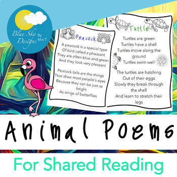 Animal Poems for Shared Reading #BTSJoyK1 by Blue Sky Designs by Mrs T